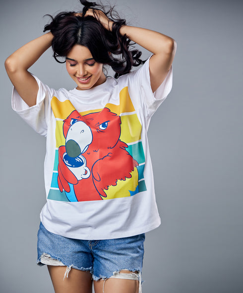 Coffee Drinking Rico Oversized Tshirt